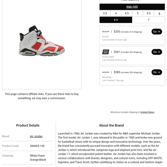 Air Jordan 6 Retro 'Gatorade' Wo.8 (6.5Y) - Picture 10 of 10